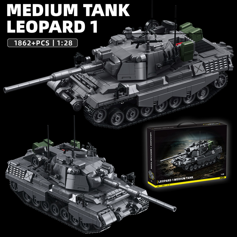 Lego Compatible Military Tank - Militär-MOC 1862-teiliges Leopard 1 Mittlerer Panzer