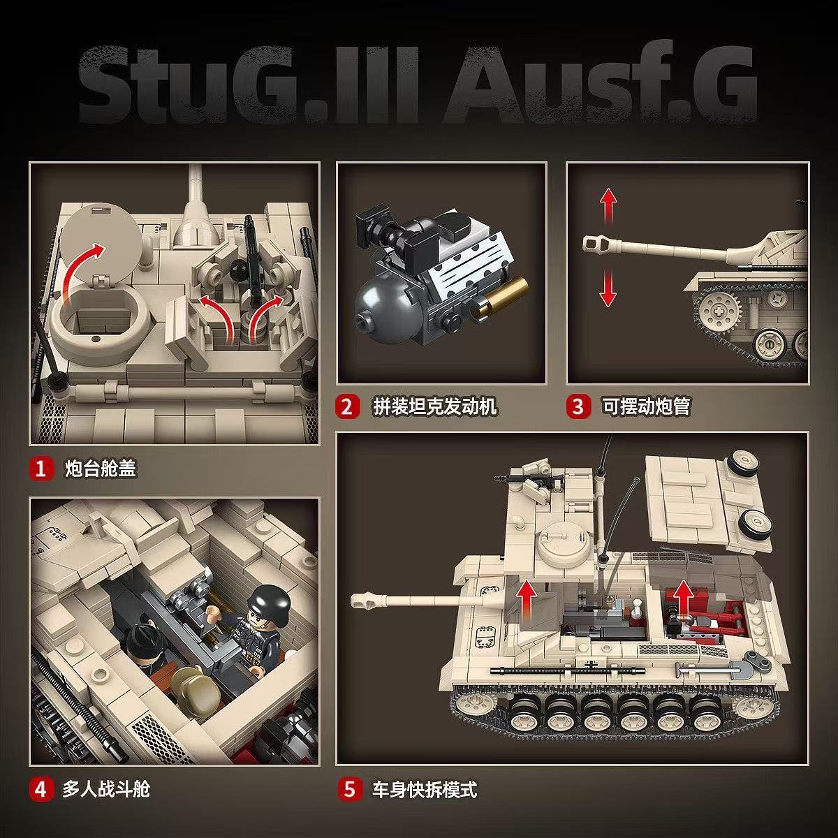 940 Stück StuG.Ⅲ Ausf.G Panzer – Lego Compatible Military Tank Bewertung und Preis